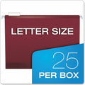TOPS Pendaflex 1/5 Tab Cut Letter Hanging Folder, Burgundy, 8 1/2" Width x 11" Length, 25 / Box, PFX415215BUR