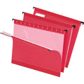 TOPS Pendaflex 1/5 Tab Cut Letter Recycled Hanging Folder, Red, 8 1/2" Width x 11" Length, 25 / Box, PFX415215RED