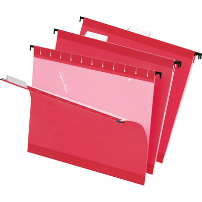 TOPS Pendaflex 1/5 Tab Cut Letter Recycled Hanging Folder, Red, 8 1/2" Width x 11" Length, 25 / Box — view 1