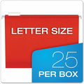 TOPS Pendaflex Letter Hanging Folder, Red, 8 1/2" Width x 11" Length, 25 / Box, PFX4152X2RED