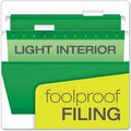 TOPS Pendaflex 1/5 Tab Cut Legal Hanging Folder, Bright Green, 8 1/2" Width x 14" Length, 25 / Box, PFX415315BGR