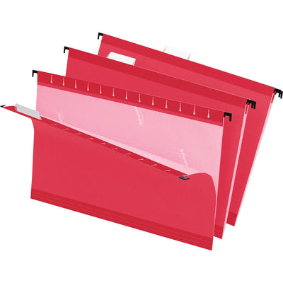 TOPS Pendaflex 1/5 Tab Cut Legal Recycled Hanging Folder, Red, 8 1/2" Width x 14" Length, 25 / Box, PFX415315RED