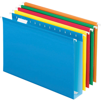 TOPS Pendaflex 1/5 Tab Cut Legal Recycled Hanging Folder, Yellow, 8 1/2" Width x 14" Length, 25 / Box, PFX4153X2ASST
