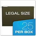 TOPS Pendaflex Legal Recycled Hanging Folder, Standard Green, 8 1/2" Width x 14" Length, 25 / Box, PFX4153X4