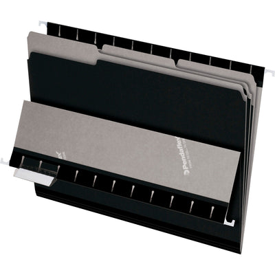 TOPS Pendaflex 1/3 Tab Cut Letter Recycled Top Tab File Folder, Black, 8 1/2" Width x 11" Length, 100 / Box — view 1