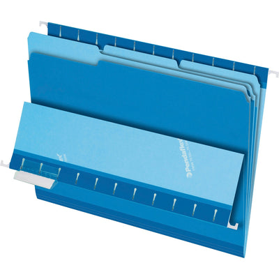TOPS Pendaflex 1/3 Tab Cut Letter Recycled Top Tab File Folder, Blue, 8 1/2" Width x 11" Length, 100 / Box — view 1
