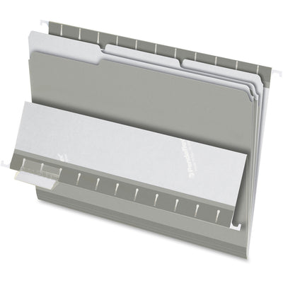 TOPS Pendaflex 1/3 Tab Cut Letter Recycled Top Tab File Folder, Gray, 8 1/2" Width x 11" Length, 100 / Box, PFX421013GRA