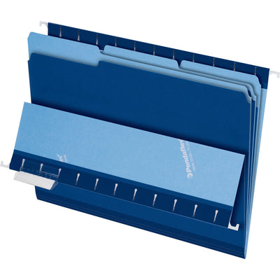 TOPS Pendaflex 1/3 Tab Cut Letter Recycled Top Tab File Folder, Navy Blue, 8 1/2" Width x 11" Length, 100 / Box — view 1