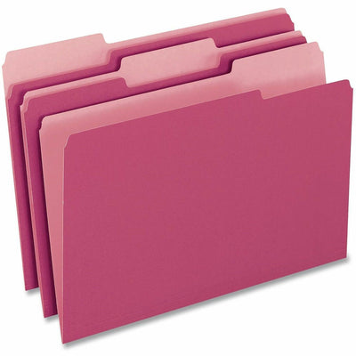 TOPS Pendaflex 1/3 Tab Cut Letter Top Tab File Folder, Pink, 8 1/2" Width x 11" Length, 100 / Box, PFX421013PIN