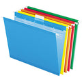TOPS Pendaflex Ready-Tab 1/5 Tab Cut Letter Recycled Hanging Folder, Assorted, 8 1/2" Width x 11" Length, 25 / Box, PFX42592
