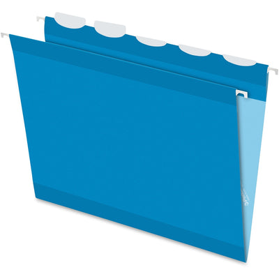 TOPS Pendaflex Ready-Tab 1/5 Tab Cut Letter Recycled Hanging Folder, Blue, 8 1/2" Width x 11" Length, 25 / Box — view 1