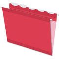 TOPS Pendaflex Ready-Tab 1/5 Tab Cut Letter Recycled Hanging Folder, Red, 8 1/2" Width x 11" Length, 25 / Box, PFX42623