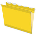 TOPS Pendaflex Ready-Tab 1/5 Tab Cut Letter Recycled Hanging Folder, Yellow, 8 1/2" Width x 11" Length, 25 / Box, PFX42624