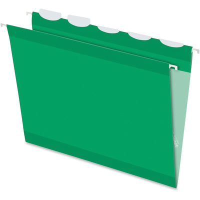 TOPS Pendaflex Ready-Tab 1/5 Tab Cut Letter Recycled Hanging Folder, Bright Green, 8 1/2" Width x 11" Length, 25 / Box, PFX42626