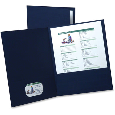 TOPS Oxford Letter Recycled Pocket Folder, Navy Blue, 8 1/2" Width x 11" Length, 5 / Pack — view 1