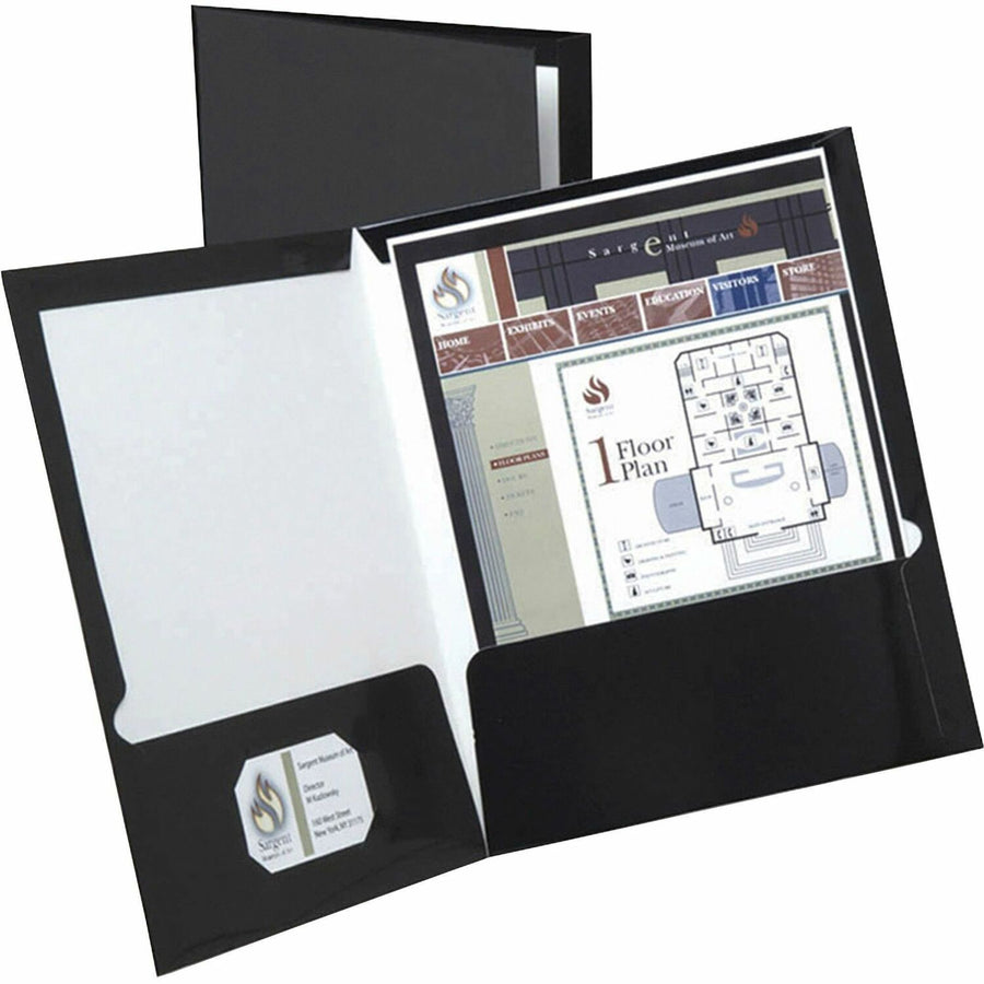 TOPS Oxford Showfolio Letter Pocket Folder, Black, 8 1/2" Width x 11" Length, 25 / Box — view 1