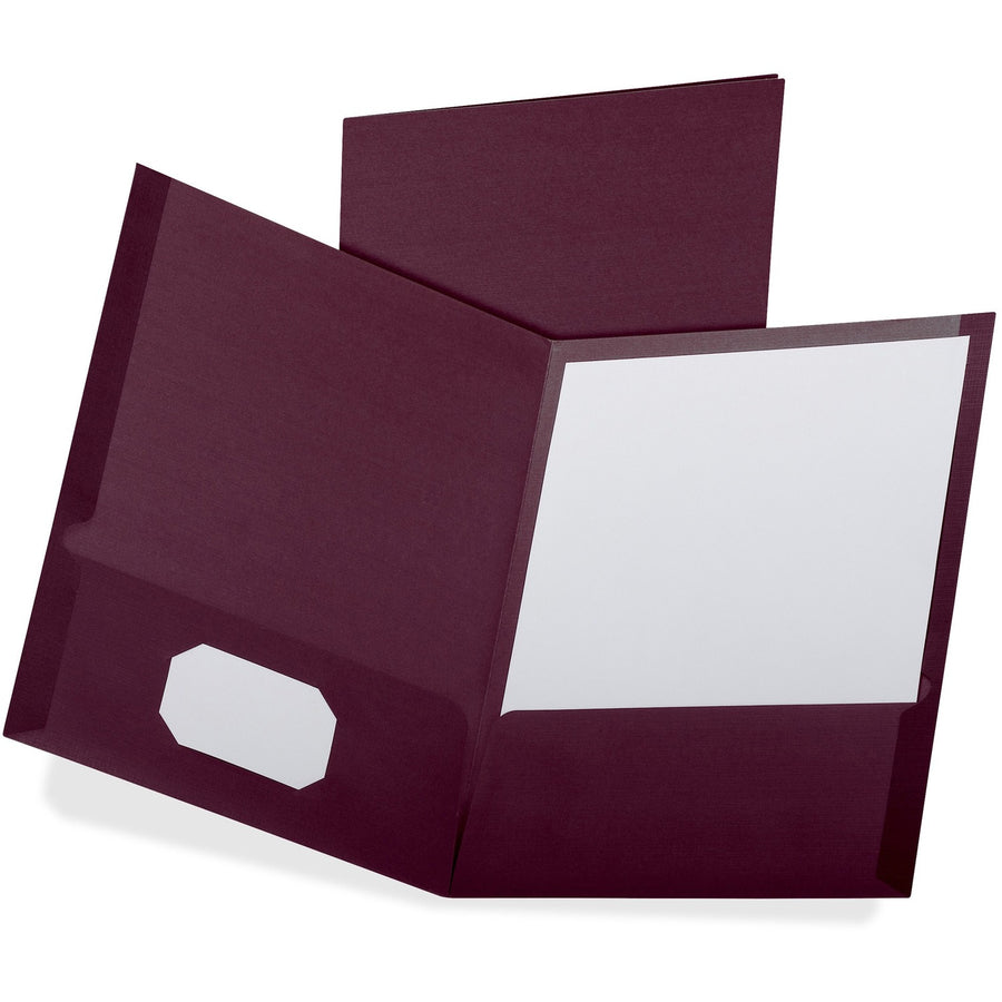 TOPS Oxford Letter Recycled Pocket Folder, Burgundy, 8 1/2" Width x 11" Length, 25 / Box — view 1