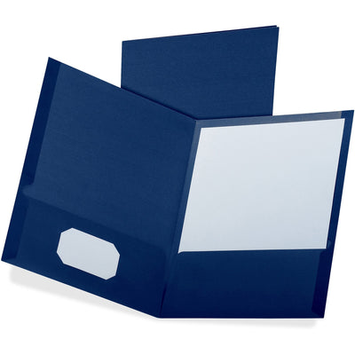 TOPS Oxford Letter Recycled Pocket Folder, Navy Blue, 8 1/2" Width x 11" Length, 25 / Box — view 1