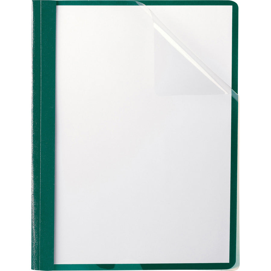 TOPS Oxford Letter Recycled Report Cover, Hunter Green, 8 1/2" Width x 11" Length, 25 / Box — view 1