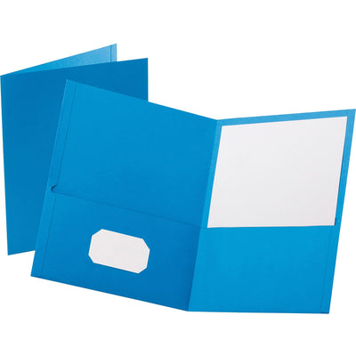 TOPS Oxford Letter Recycled Pocket Folder, Light Blue, 8 1/2" Width x 11" Length, 25 / Box — view 1
