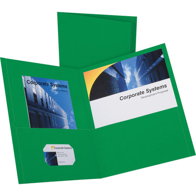 TOPS Oxford Letter Recycled Pocket Folder, Hunter Green, 8 1/2" Width x 11" Length, 25 / Box — view 1