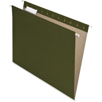 TOPS Pendaflex 1/5 Tab Cut Letter Recycled Hanging Folder, Green, 8 1/2" Width x 11" Length, 25 / Box — view 1
