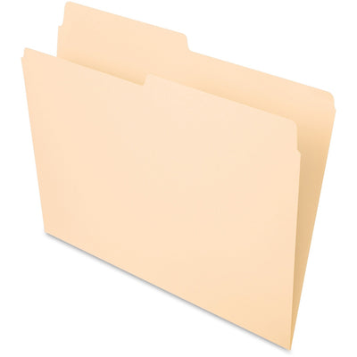 TOPS Pendaflex Essentials 1/2 Tab Cut Letter Recycled Top Tab File Folder, Manila, 8 1/2" Width x 11" Length, 100 / Box — view 1