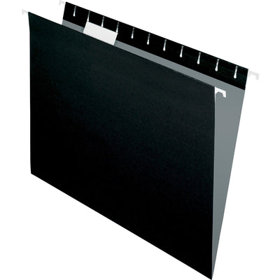 TOPS Pendaflex Essentials 1/5 Tab Cut Letter Recycled Hanging Folder, Black, 8 1/2" Width x 11" Length, 25 / Box — view 1