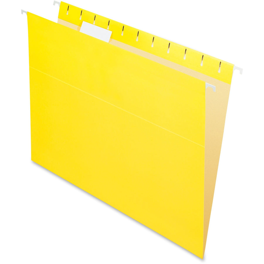 TOPS Pendaflex Essentials 1/5 Tab Cut Letter Recycled Hanging Folder, Yellow, 8 1/2" Width x 11" Length, 25 / Box — view 1