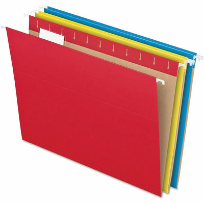 TOPS Pendaflex Essentials 1/5 Tab Cut Letter Recycled Hanging Folder, Blue, 8 1/2" Width x 11" Length, 25 / Box, PFX81612