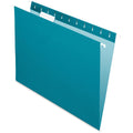 TOPS Pendaflex Essentials 1/5 Tab Cut Letter Recycled Hanging Folder, Teal, 8 1/2" Width x 11" Length, 25 / Box, PFX81614