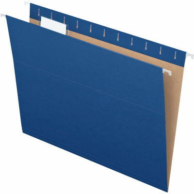 TOPS Pendaflex Essentials 1/5 Tab Cut Letter Recycled Hanging Folder, Navy Blue, 8 1/2" Width x 11" Length, 25 / Box, PFX81615