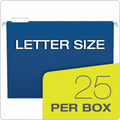 TOPS Pendaflex Essentials 1/5 Tab Cut Letter Recycled Hanging Folder, Navy Blue, 8 1/2" Width x 11" Length, 25 / Box, PFX81615