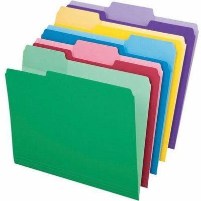 TOPS Pendaflex 1/3 Tab Cut Letter Recycled Top Tab File Folder, Assorted, 8 1/2" Width x 11" Length, 30 / Pack — view 1