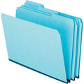 TOPS Pendaflex 1/3 Tab Cut Letter Recycled Top Tab File Folder, Blue, 8 1/2" Width x 11" Length, 25 / Box, PFX9200T13