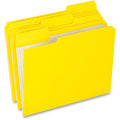 TOPS Pendaflex 1/3 Tab Cut Letter Recycled Top Tab File Folder, Yellow, 8 1/2" Width x 11" Length, 100 / Box, PFXR15213YEL