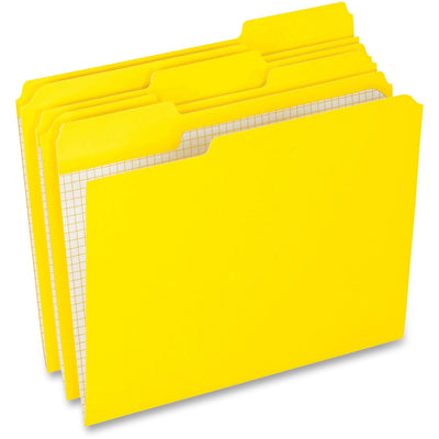 TOPS Pendaflex 1/3 Tab Cut Letter Recycled Top Tab File Folder, Yellow, 8 1/2" Width x 11" Length, 100 / Box — view 1