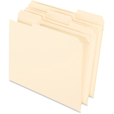 TOPS Pendaflex 1/3 Tab Cut Letter Recycled Top Tab File Folder, Manila, 8 1/2" Width x 11" Length, 100 / Box, PFXR75213