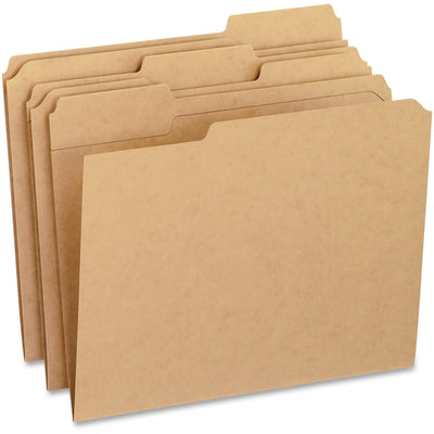 TOPS Pendaflex 1/3 Tab Cut Letter Recycled Top Tab File Folder, Kraft, 8 1/2" Width x 11" Length, 100 / Box, PFXRK15213