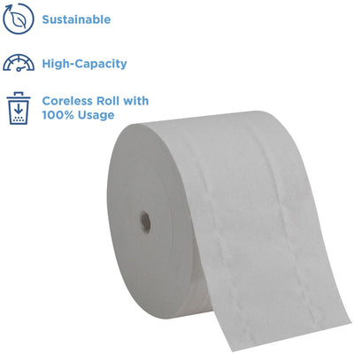 Georgia Pacific . Compact Coreless Recycled Toilet Paper, White, 18 / Pack, GPC19378