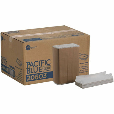 Georgia Pacific . Pacific Blue Basic C-Fold Paper Towels, White, 10 / Carton, GPC20603