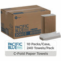 Georgia Pacific . Pacific Blue Basic C-Fold Paper Towels, White, 10 / Carton, GPC20603