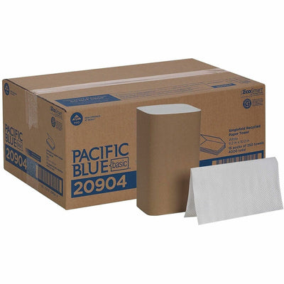 Georgia Pacific . Pacific Blue Basic S-Fold Recycled Paper Towels, White, 16 / Carton, GPC20904