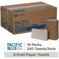Georgia Pacific . Pacific Blue Basic S-Fold Recycled Paper Towels, Natural, 16 / Carton, GPC23504