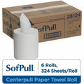 Georgia Pacific . SofPull Centerpull Regular Capacity Paper Towels, White, 6 / Carton, GPC28124