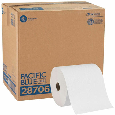 Georgia Pacific . Pacific Blue Basic Paper Roll Towel, White, 12 / Carton, GPC28706