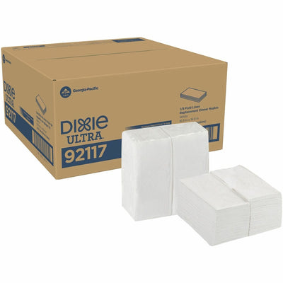 Georgia Pacific . Dixie Ultra 1/8-Fold Linen Replacement Dinner Napkin, White, 4 / Carton, GPC92117