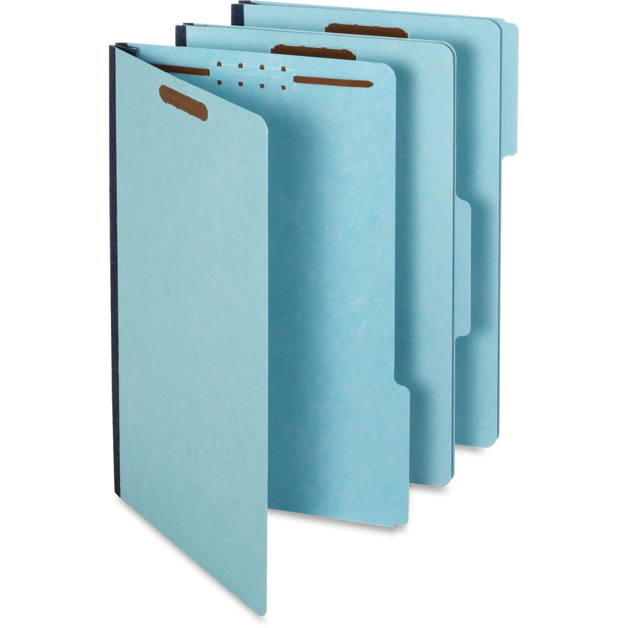 Pendaflex Pressboard Fastener Folders, 10.25" x 3", Blue, 1/3, Assorted, Durable, 25 / Box, PFX616F213BLU