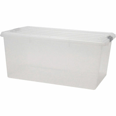IRIS Clear Storage Boxes with Lids, 5 / Carton, IRS100101