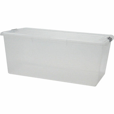 IRIS Clear Storage Boxes with Lids, 4 / Carton, IRS100201